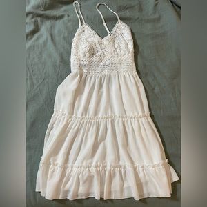 White lace ruffle sundress